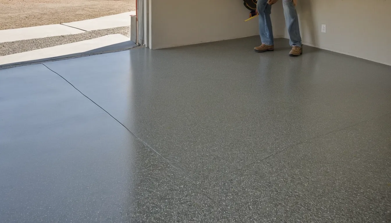 Freshly coated concrete floor in a bright home garage in Long Beach